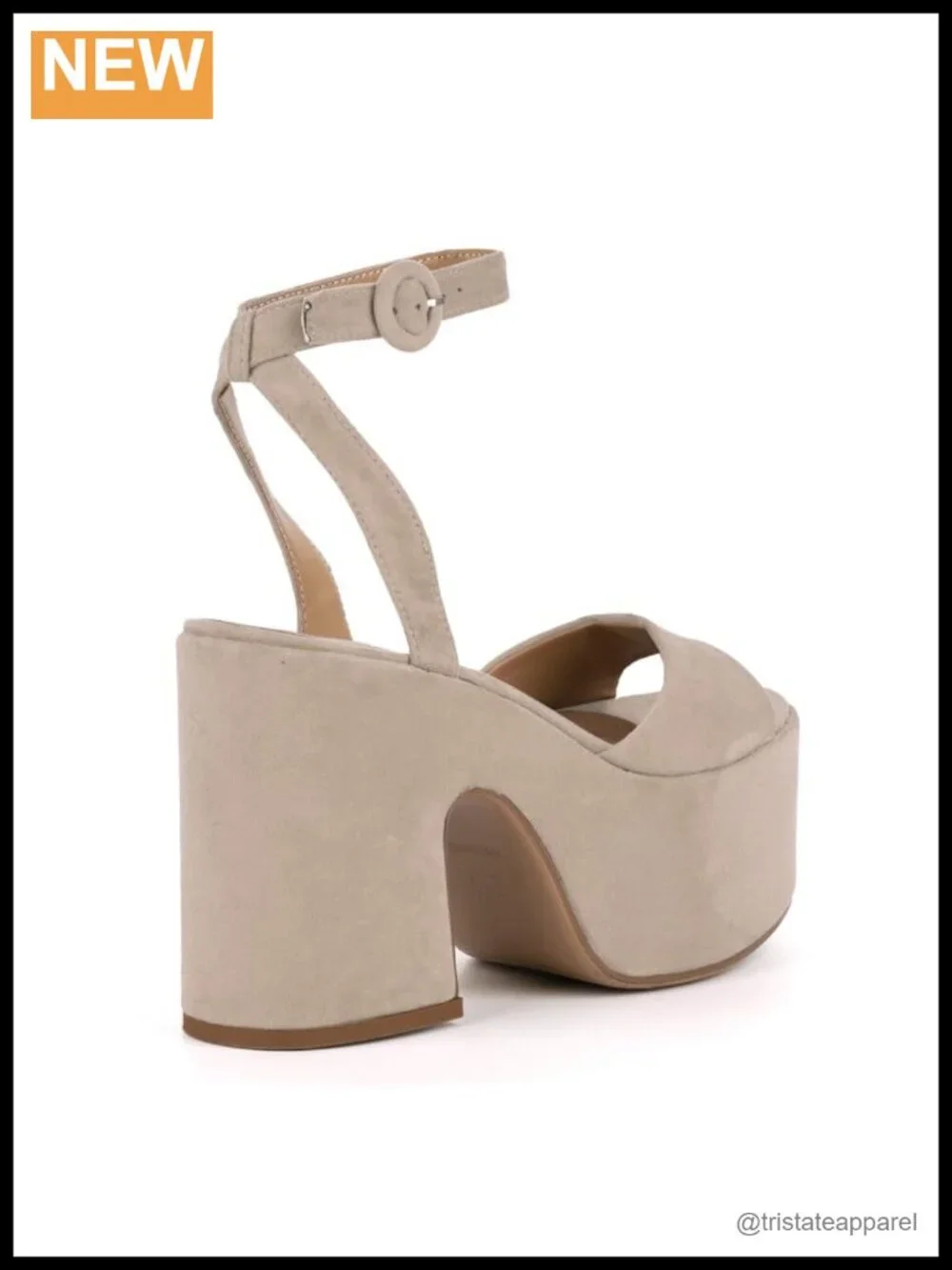 Chunky Platform Heels Open Toe Block High Heeled Sandals Ankle Strap